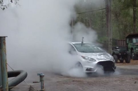 Video: Chromed Ford Fiesta ST Performs Massive Burnout