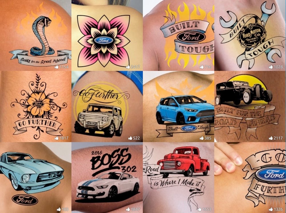 Prove You Are True Blue With A Virtual Ford Tattoo.