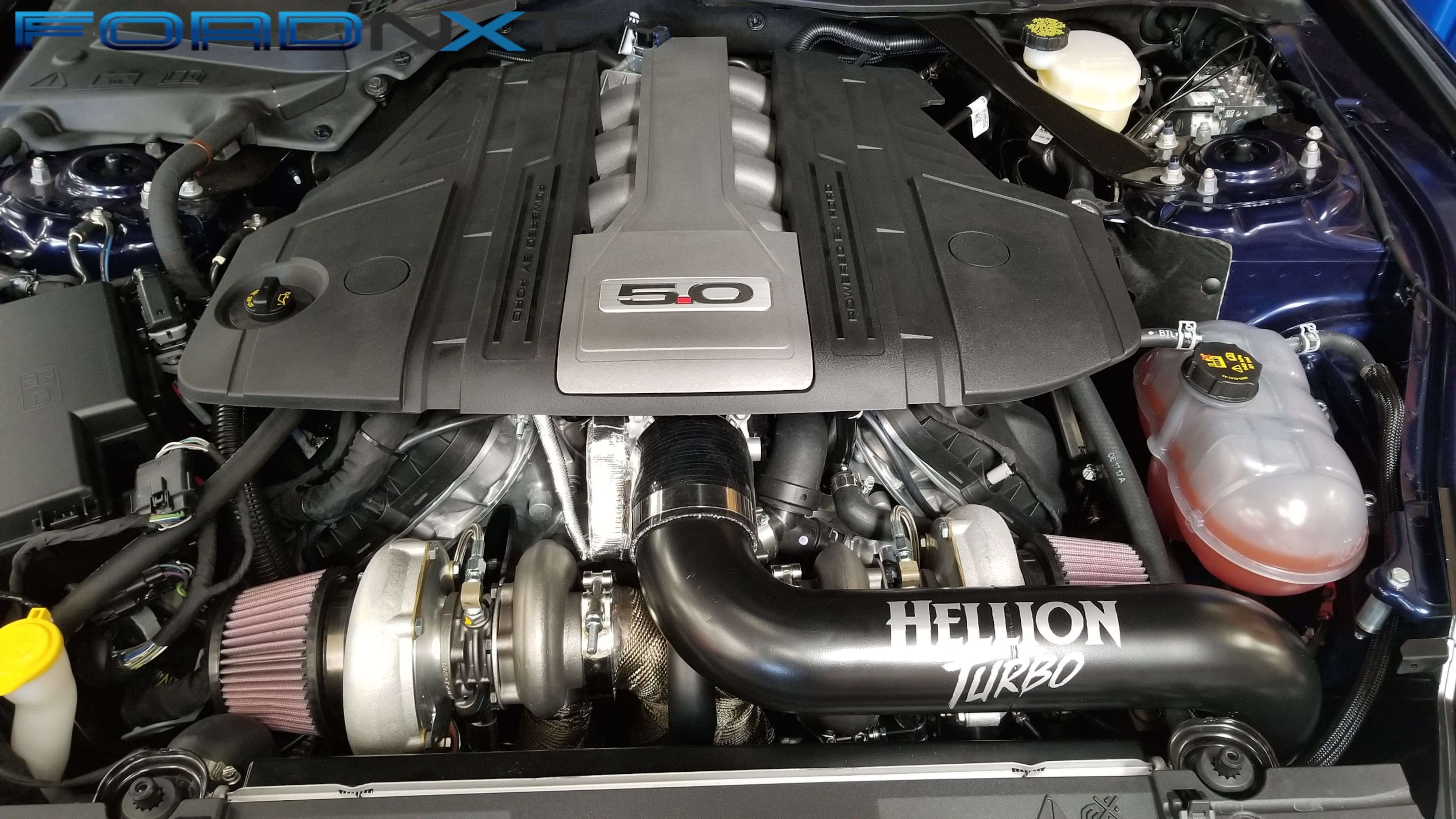 Hellion Power Systems bolted its twin-turbo system to a 2018 Mustang. 
