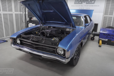 Supercharged 7.3L Godzilla Equipped Ford Falcon Attacks The Hub Dyno