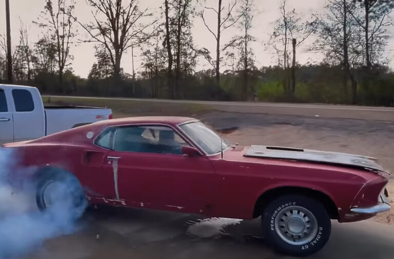Barn Find Mach 1 Mustang Brought Back To Life And Does Burnouts!